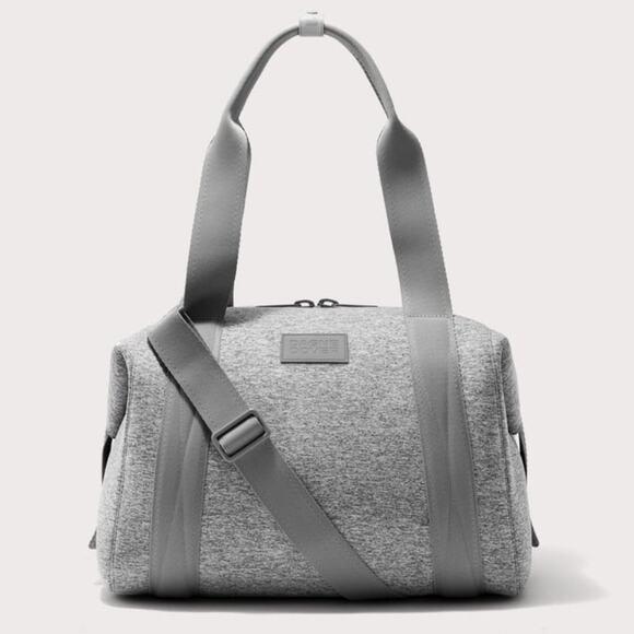 Dagne Dover MEDIUM LANDON CARRYALL Heather Gray Neoprene W/Shoe Bag & Strap NEW - Picture 1 of 12